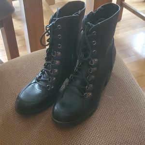 Black lace boots